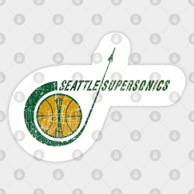 Seattle SuperSonics 60s Vintage Sticker by Thrift Haven505